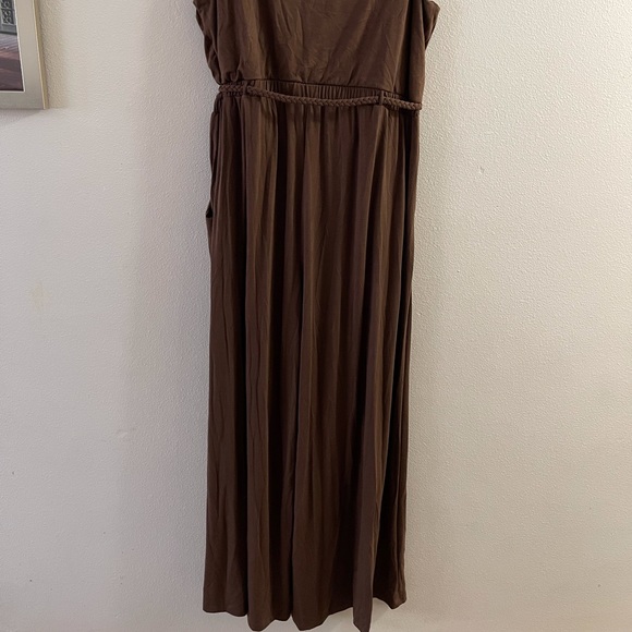 J.F.W. Brown Woman’s Jumpsuit Flare Pants With Pockets and Belt 3X New with tags - Picture 3 of 7